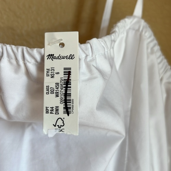 NWT Madewell Embroidered Tank Midi Dress White 6 - Picture 10 of 10